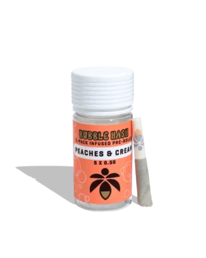 Peaches & Cream Bubble Hash Infused Preroll 5-pack